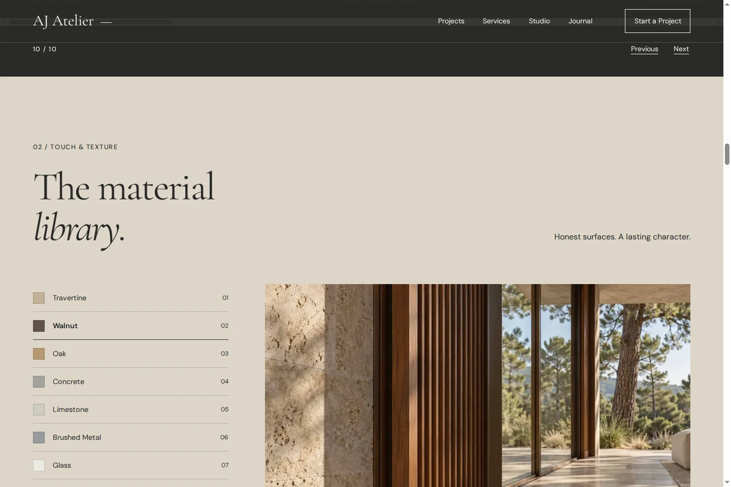 AJ Atelier: a live interactive detail