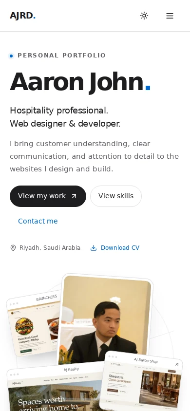 AJRD: actual mobile homepage